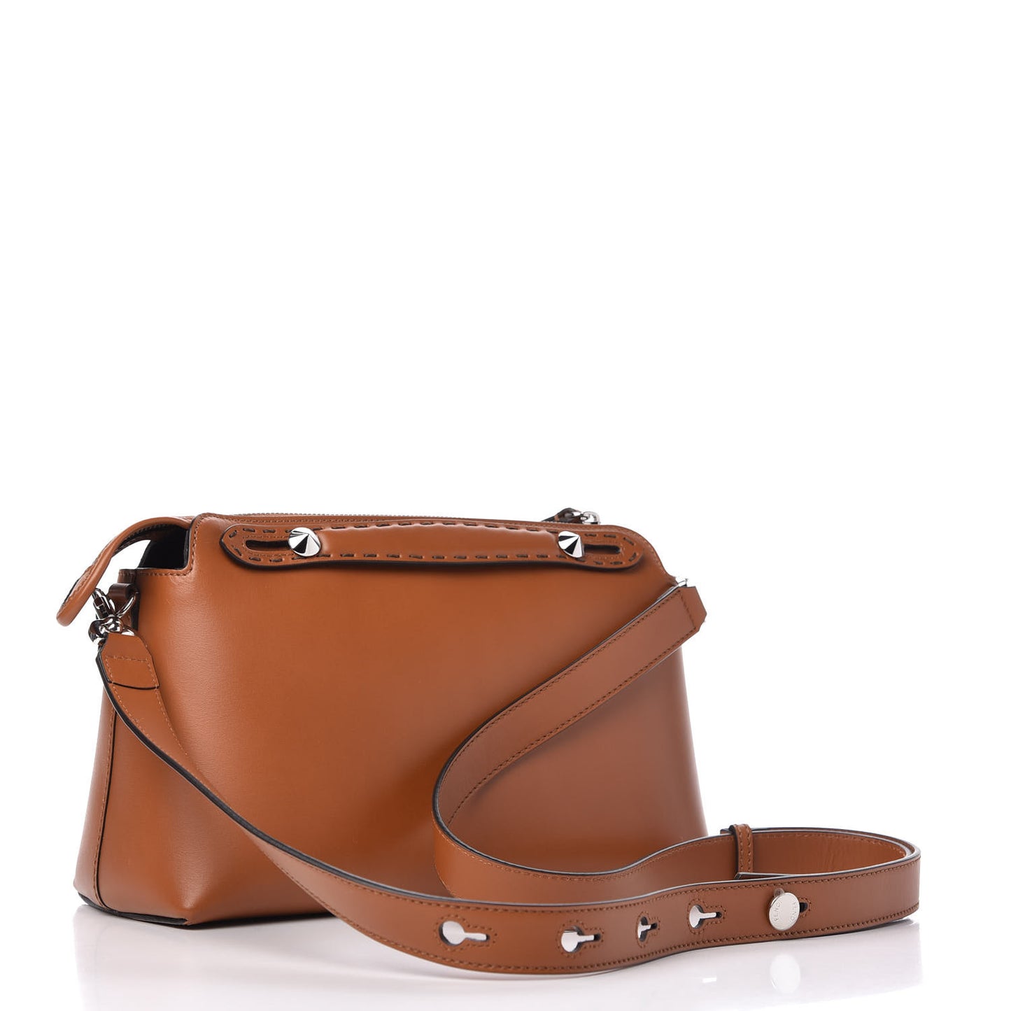 Vitello King Logo Embossed Medium By The Way Boston Bag Cuoio