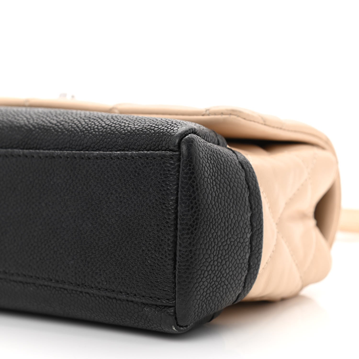 Chanel Calfskin Quilted Flap Beige Black 10 of 12