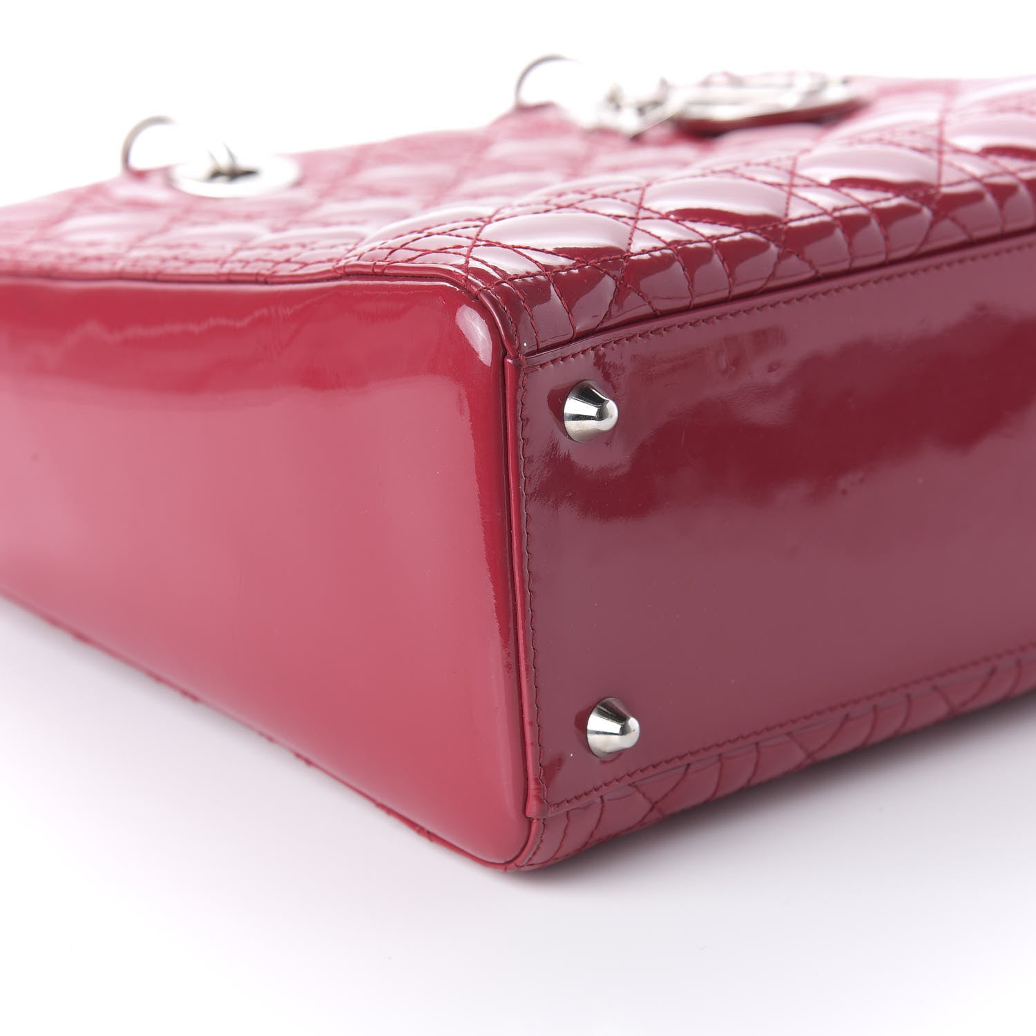 Christian Dior Patent Cannage Large Lady Dior Red 6 of 11