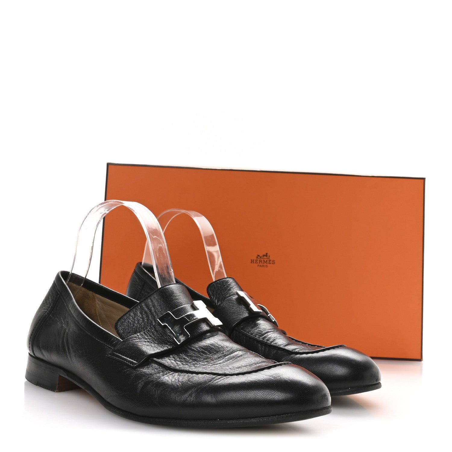 Hermes Goatskin Men's Paris Loafers 42 Black 1772022 – FASHIONPHILE