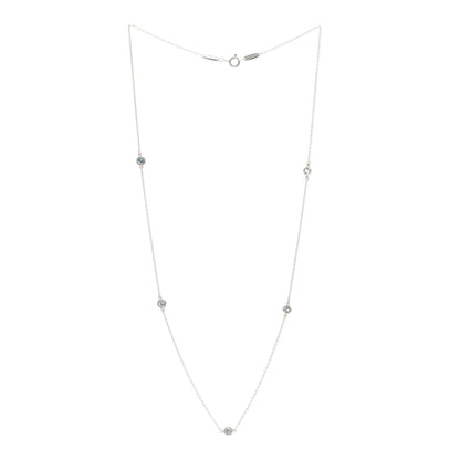 Tiffany Sterling Silver Aquamarine Elsa Peretti Color By The Yard 5 Station Necklace 3 of 4