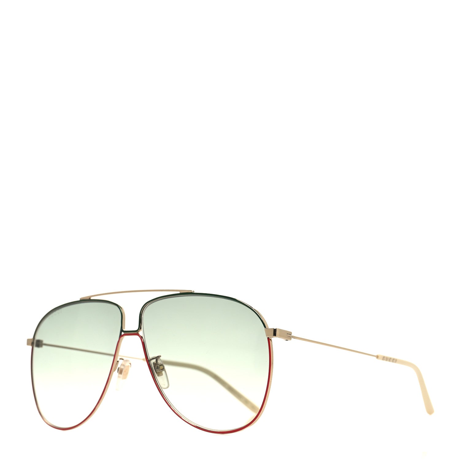 Gucci Aviator Sunglasses GG0440S Green Red 1 of 9