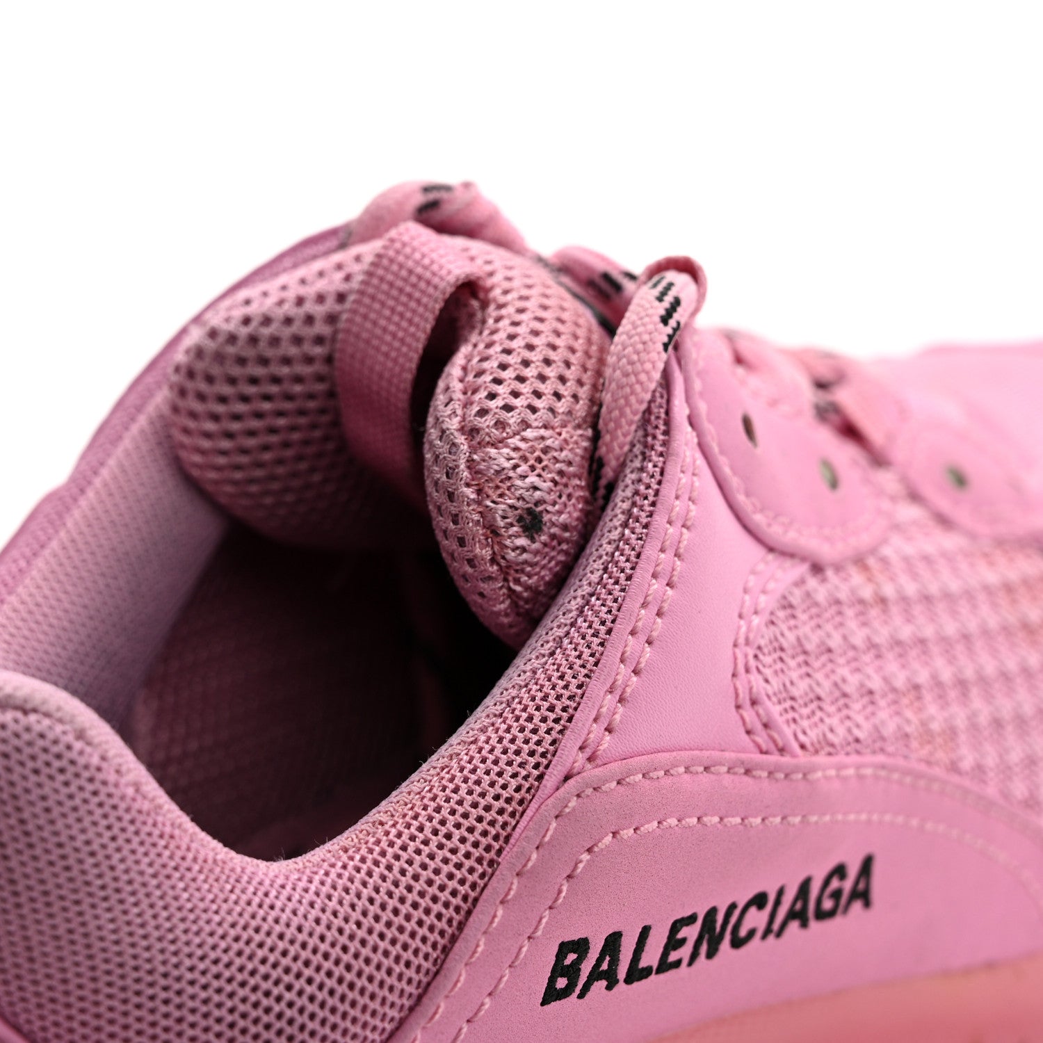 Balenciaga Fabric Mesh Clear Sole Womens Triple S Sneakers 38 Pink 9 of 10
