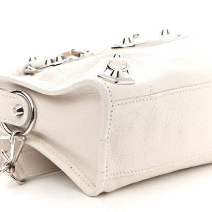Balenciaga Shiny Goatskin Silver Metallic Edge Hardware Mini City Blanc Neige 5 of 9