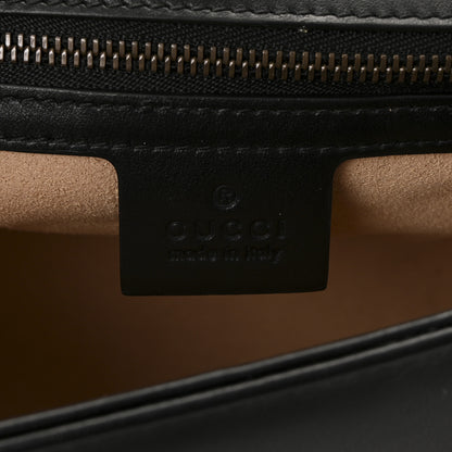 Gucci Calfskin Matelasse Small GG Marmont Shoulder Bag Black 6 of 11