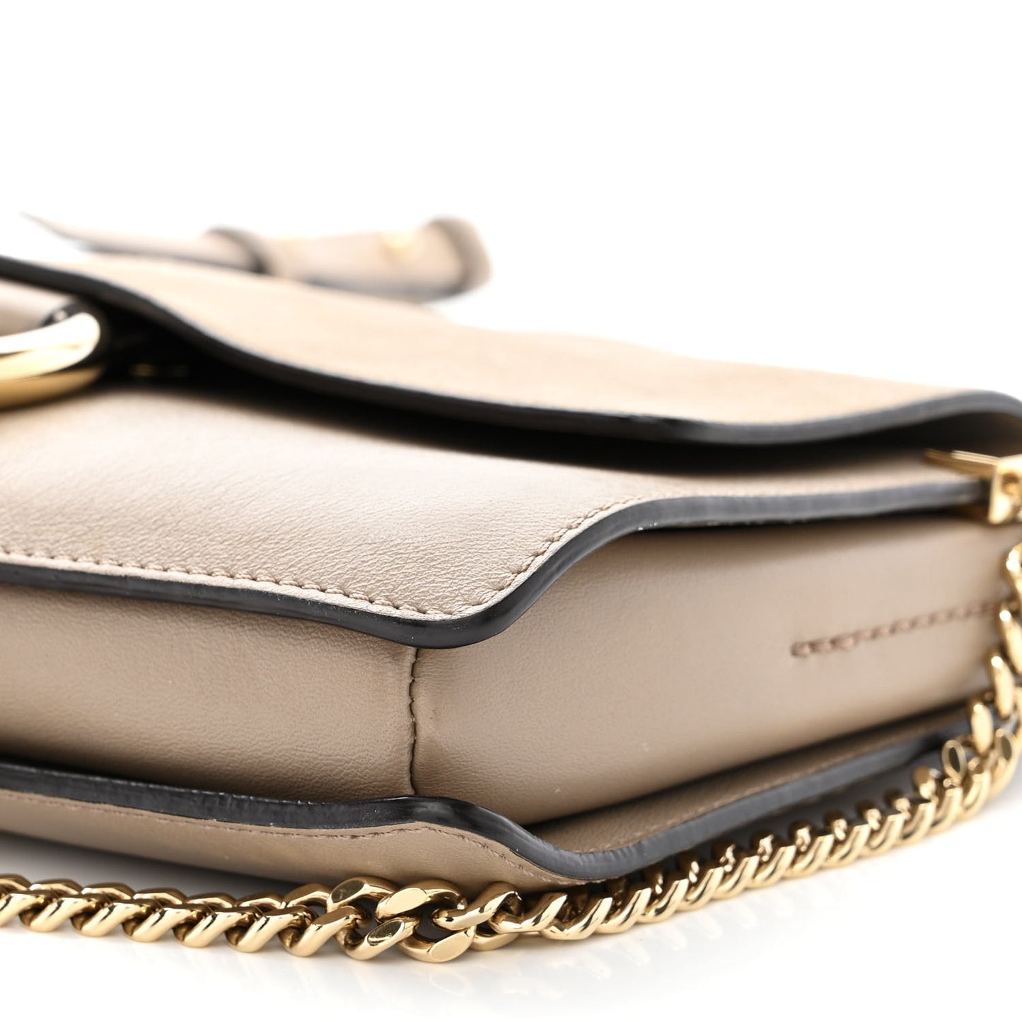 Suede Calfskin Small Faye Shoulder Bag Motty Grey