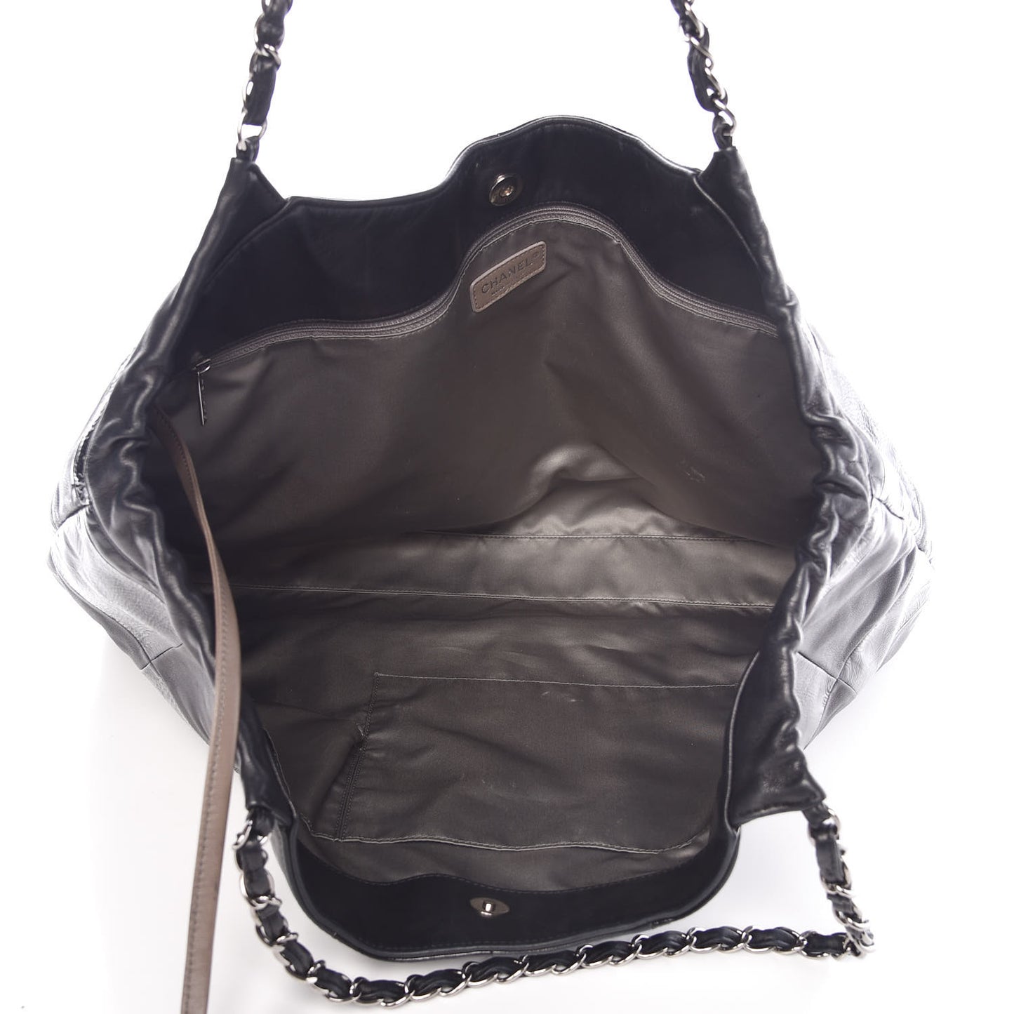 Patent Patchwork Large Brooklyn Tote Black
