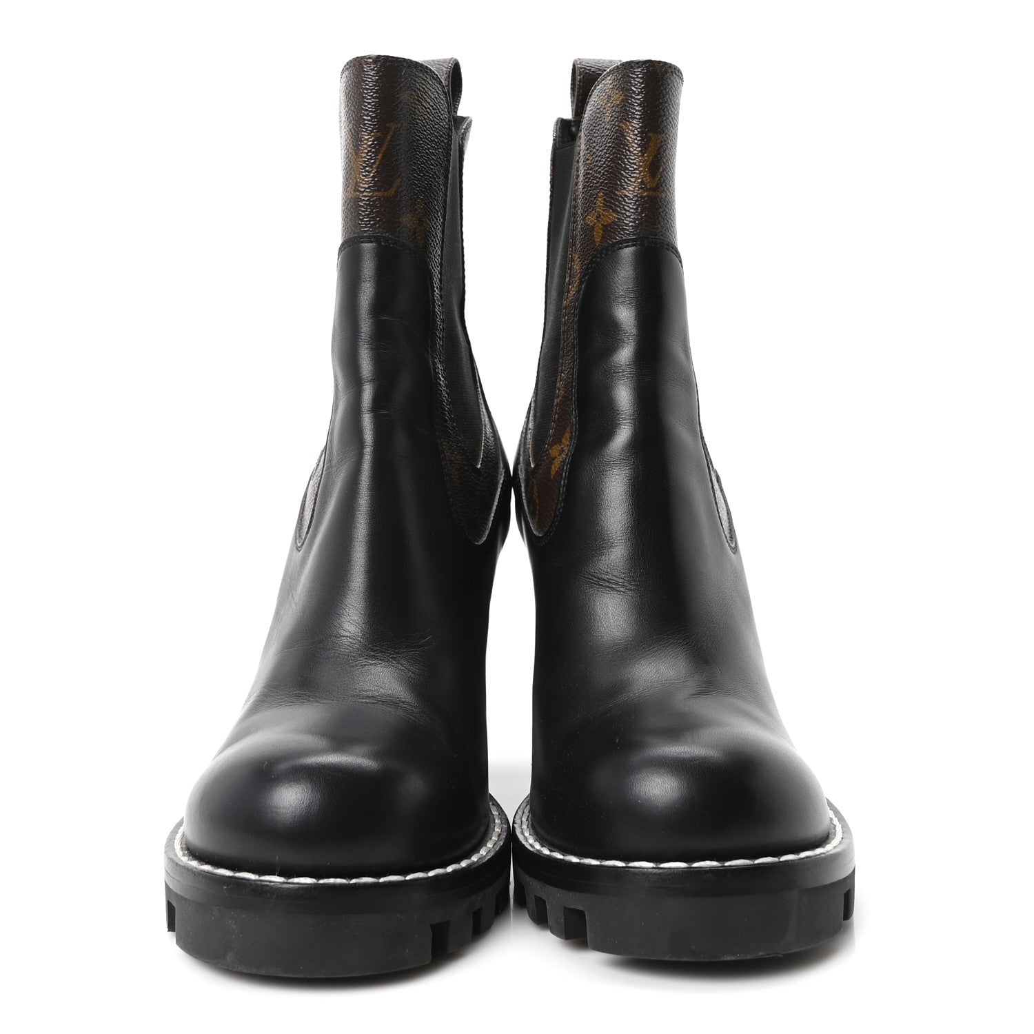 Louis Vuitton Calfskin Monogram Star Trail Chelsea Ankle Boots 40 Black 3 of 9