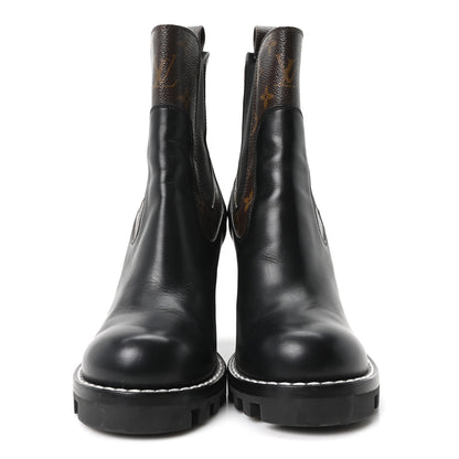 Louis Vuitton Calfskin Monogram Star Trail Chelsea Ankle Boots 40 Black 3 of 9