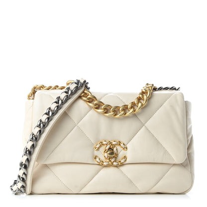Chanel Lambskin Quilted Medium 19 Flap White 1 of 10