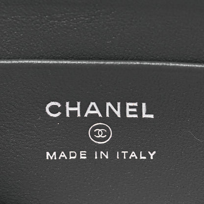 Chanel Lambskin Enamel Quilted Zip Around Coin Purse Wallet Grey 6 of 9