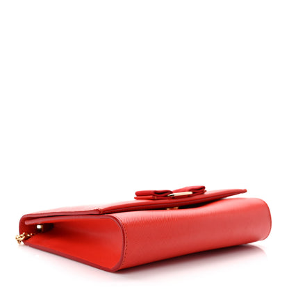 Salvatore Ferragamo Hammered Calfskin Mini Miss Vara Bow Chain Bag Red 4 of 8