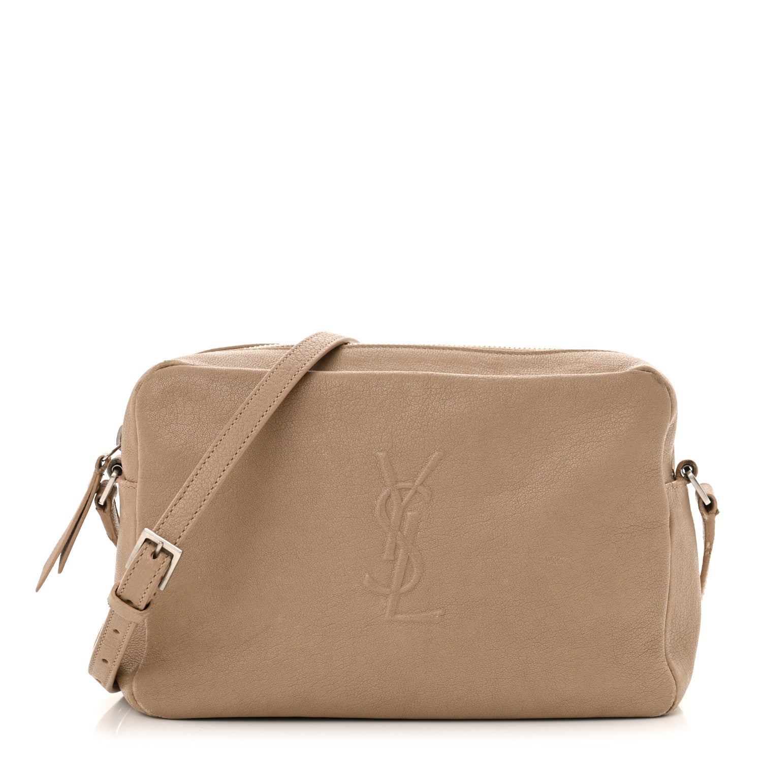 Saint Laurent Lambskin Monogram Small Lou Camera Bag Dark Beige 1 of 19