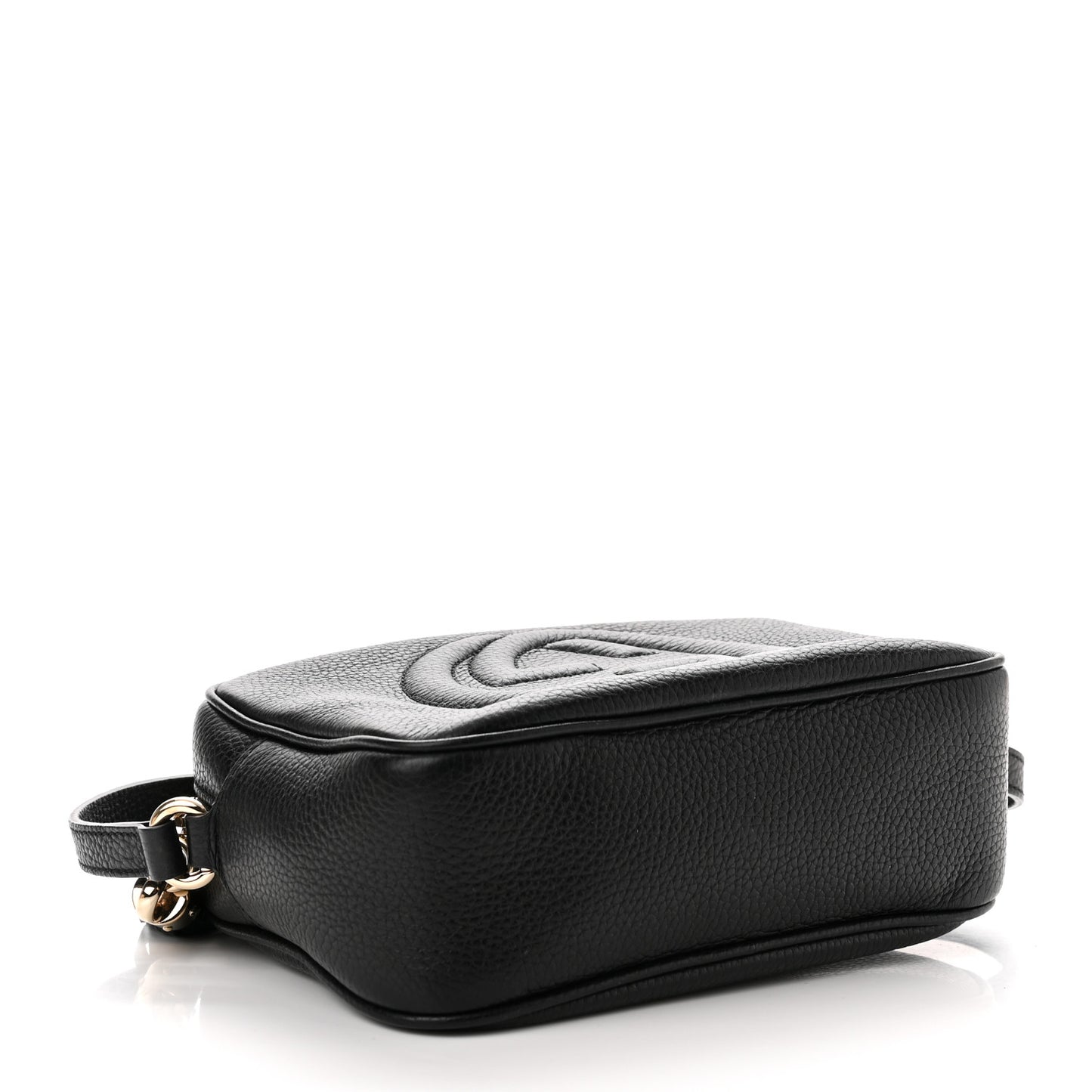 Pebbled Calfskin Small Soho Disco Bag Black