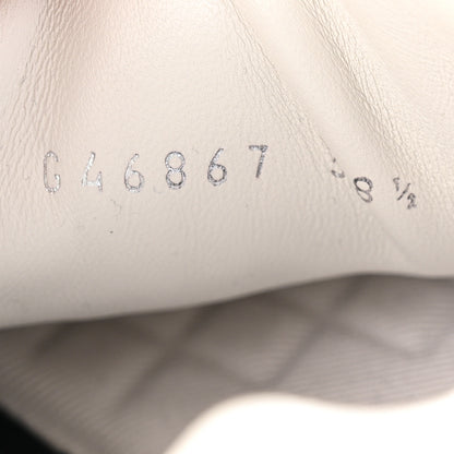 Chanel Suede Calfskin Quilted CC Sneakers 38.5 White Black 9 of 9