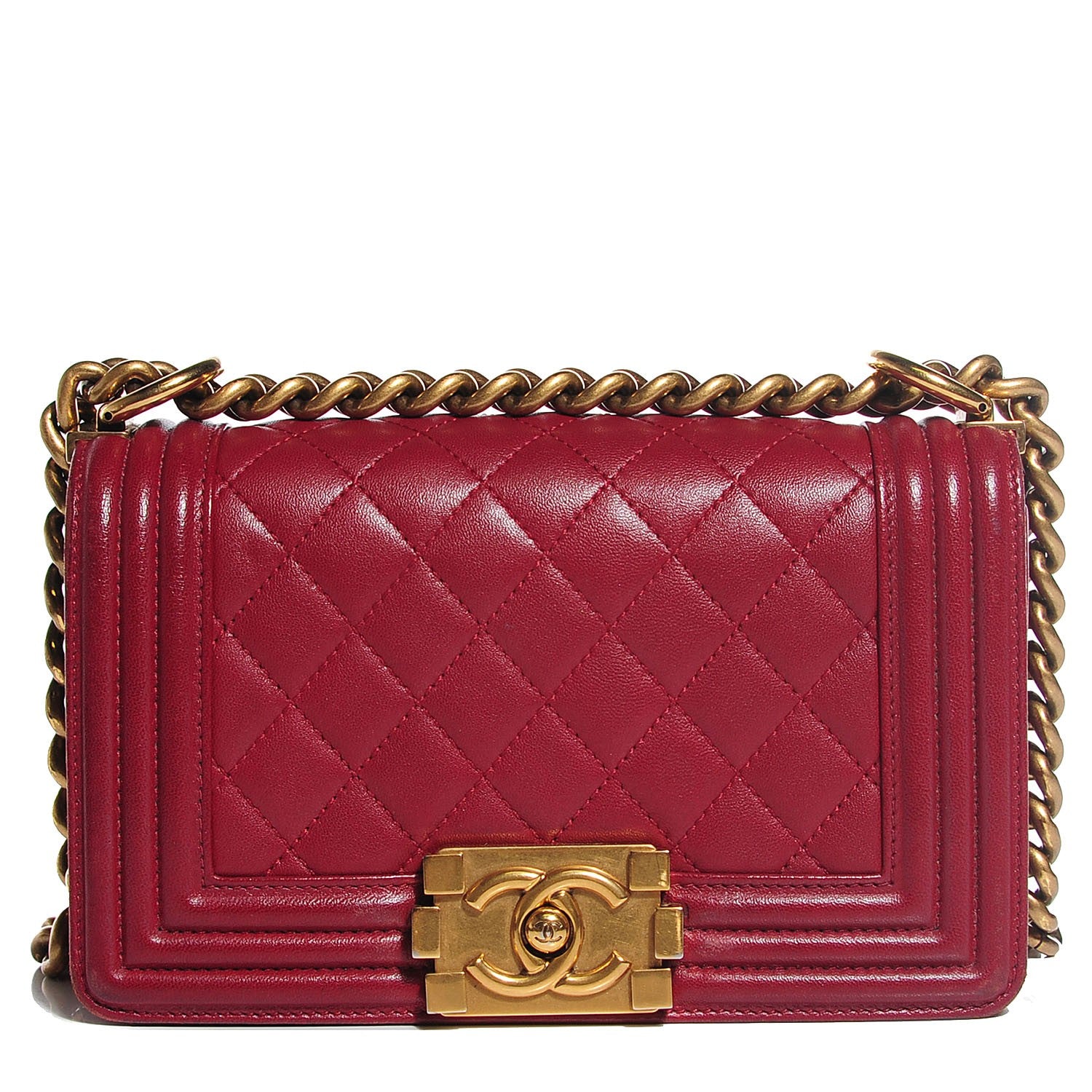 Chanel Lambskin Quilted Small Boy Flap Burgundy 1 of 8