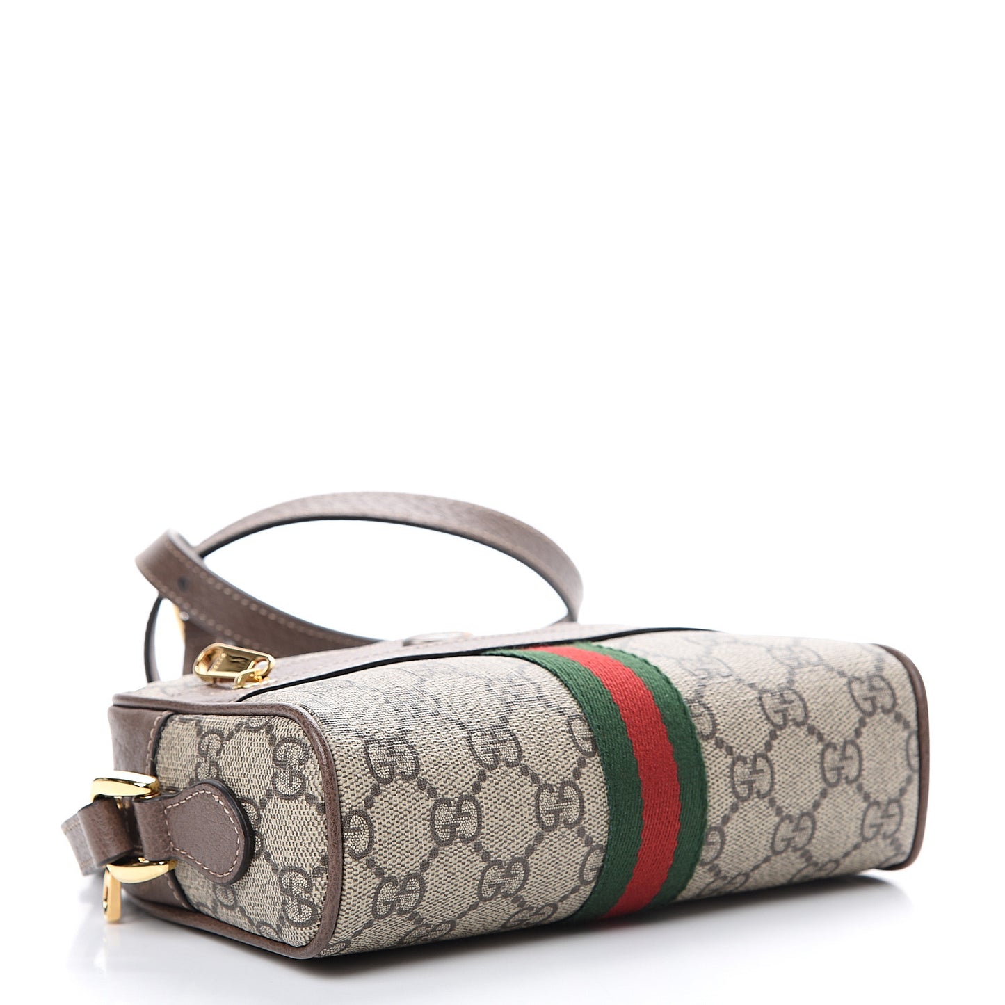 GG Supreme Monogram Web Mini Ophidia Shoulder Bag Brown