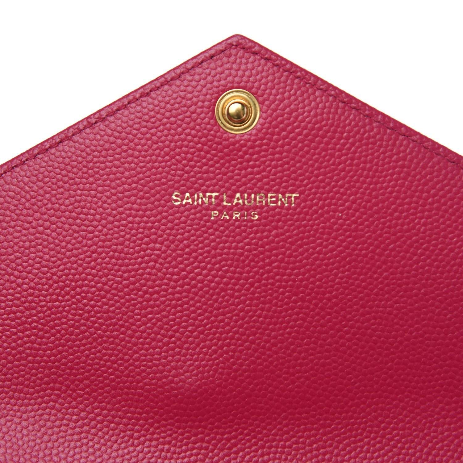 Saint Laurent Grain De Poudre Matelasse Chevron Monogram Wallet Bubblegum 6 of 7