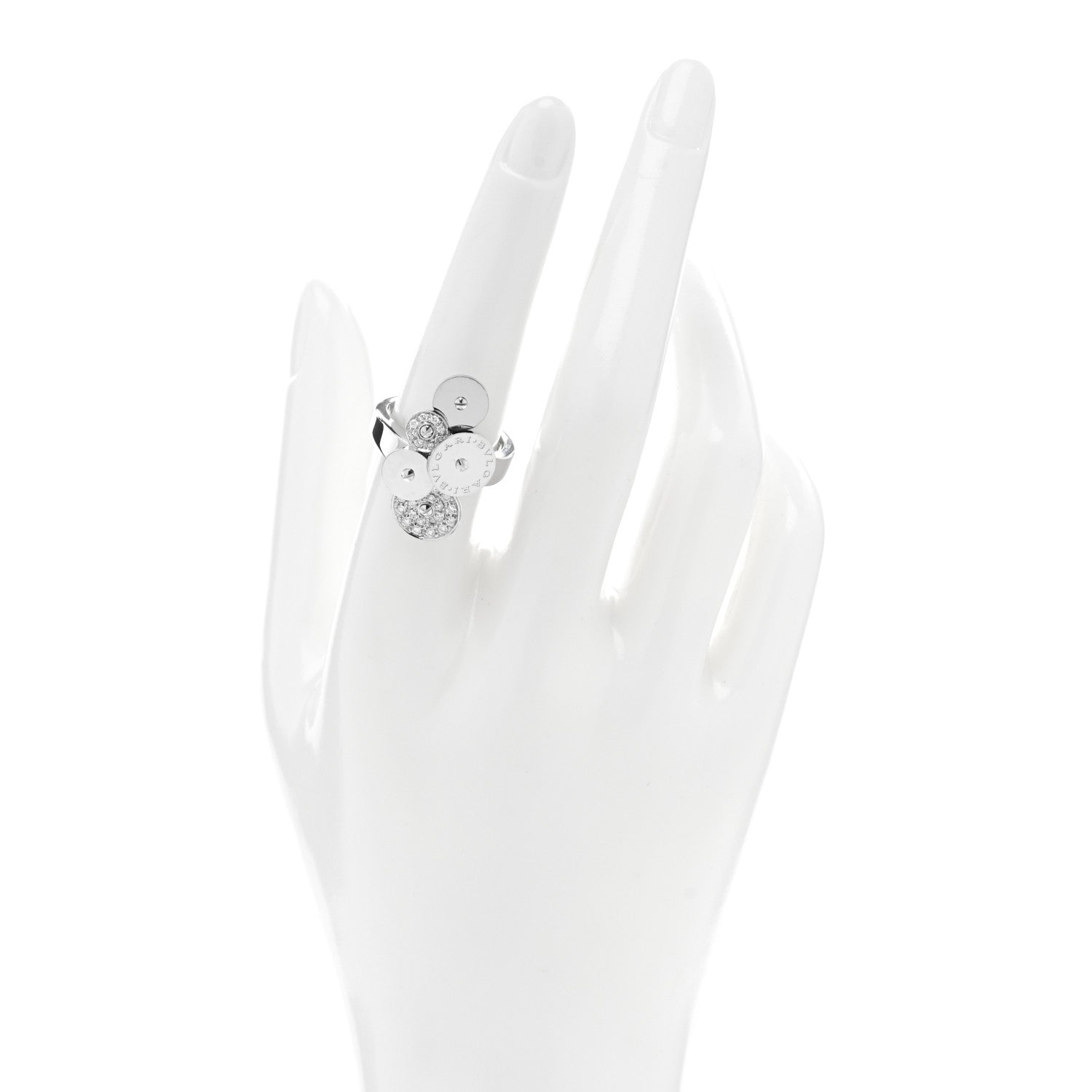Bulgari 18K White Gold Diamond Cicladi Ring 54 7 2 of 4