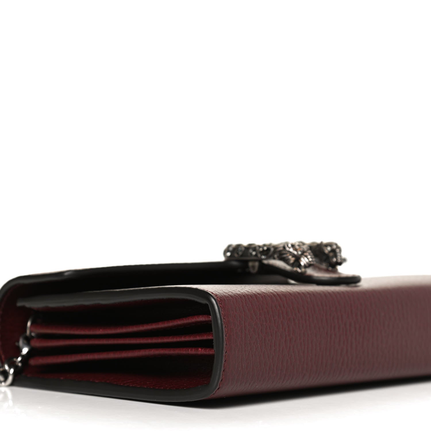 Gucci Dollar Calfskin Crystal Mini Dionysus Chain Wallet Vintage Bordeaux 8 of 10