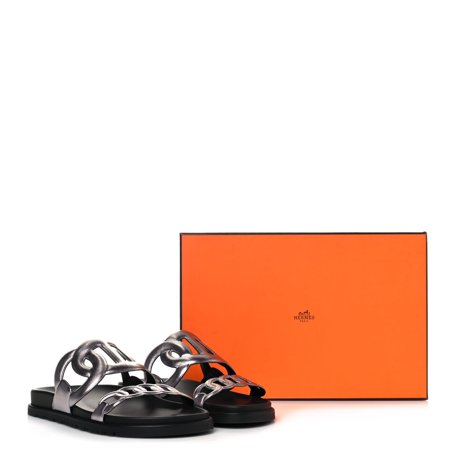 Hermes Nappa Extra Sandals 38.5 Gris Argent 8 of 8
