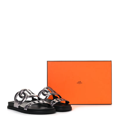 Hermes Nappa Extra Sandals 38.5 Gris Argent 8 of 8