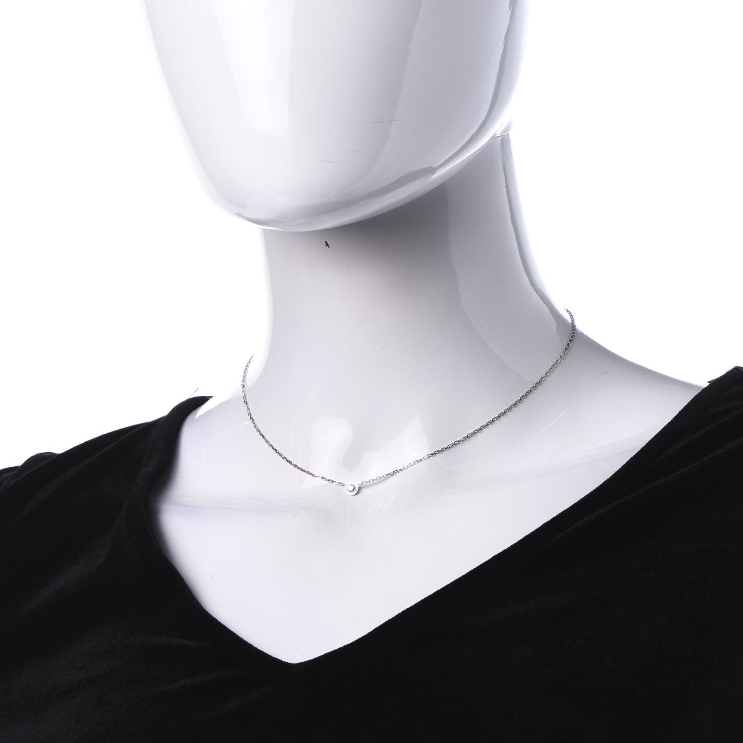 Cartier 18K White Gold Diamond SM D'Amour Pendant Necklace 2 of 6