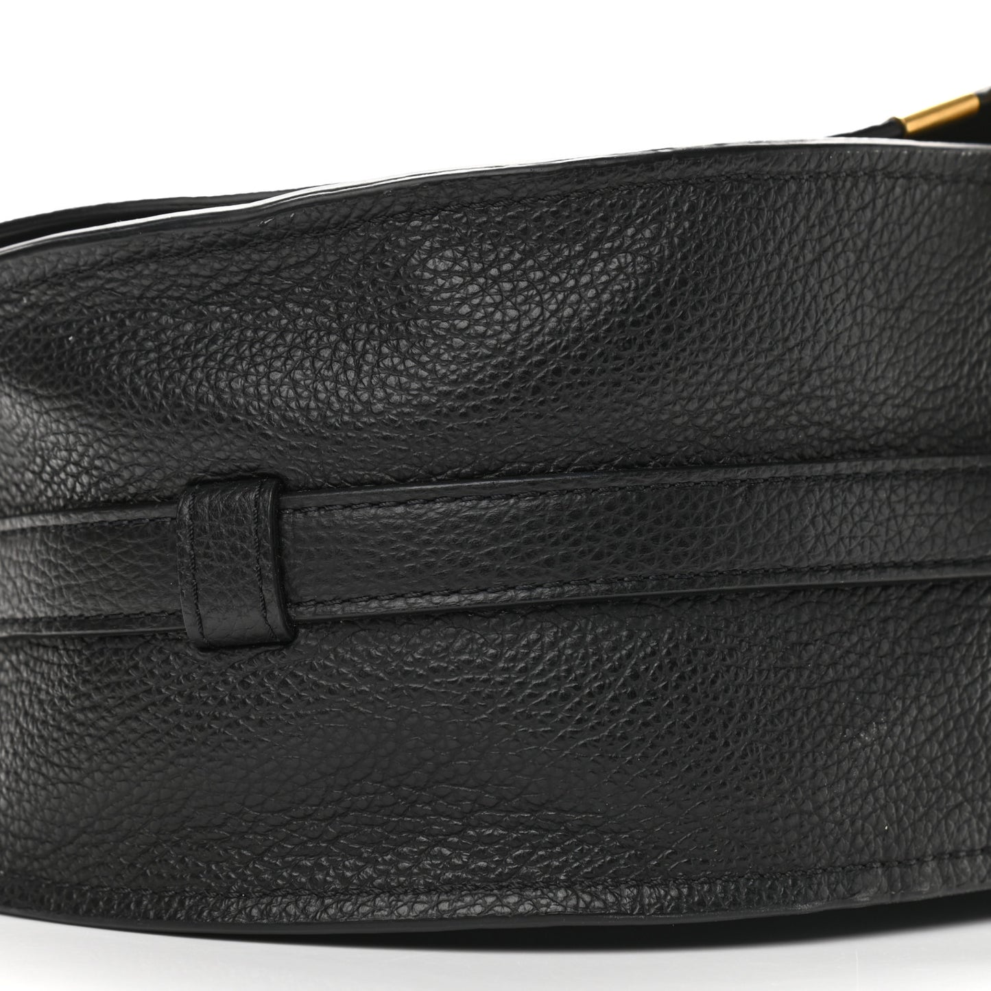 Calfskin Medium Marcie Round Crossbody Bag Black