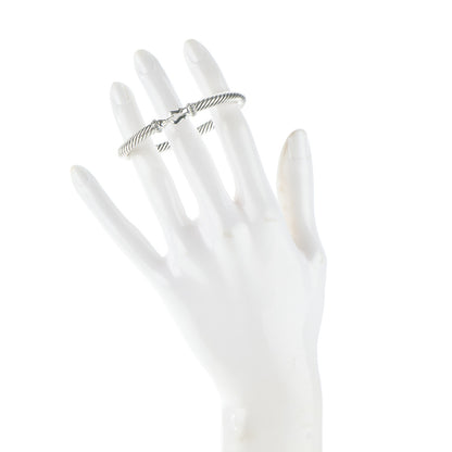 David Yurman Sterling Silver Diamond 5mm Cable Buckle Bracelet 2 of 4