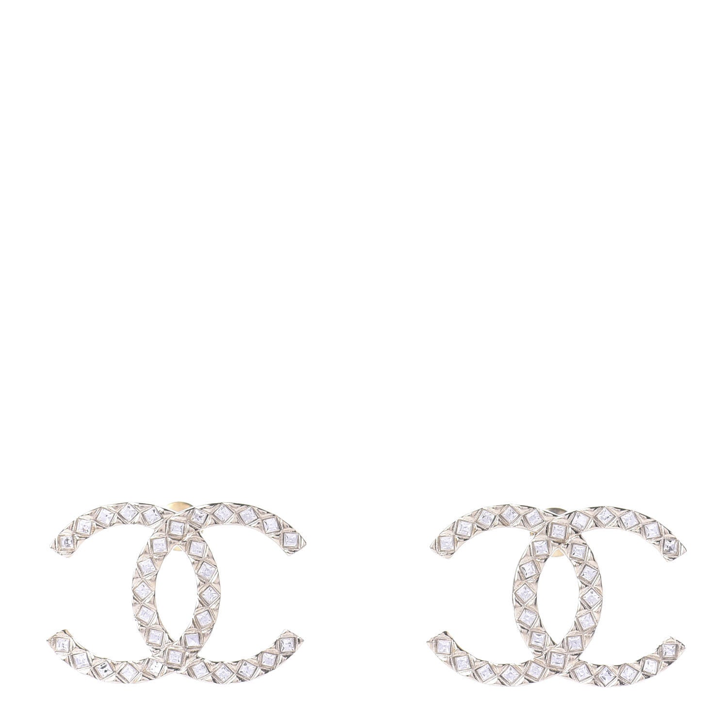 Chanel Baguette Crystal High Society CC Earrings Gold 1 of 3