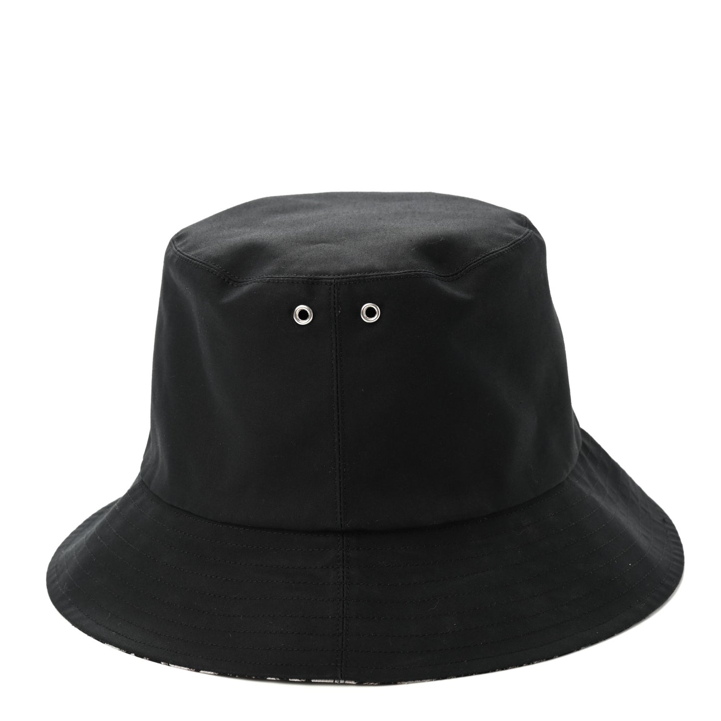 Polyester Cotton Oblique Reversible Teddy-D Brim Bucket Hat 56 Black