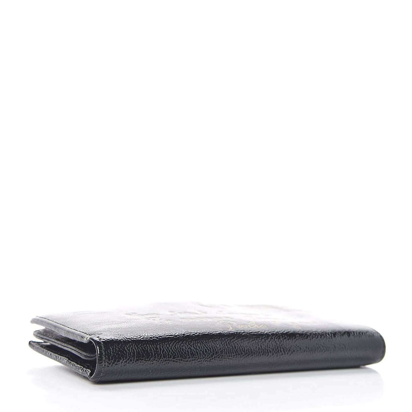 Patent Y-Mail Long Wallet Black