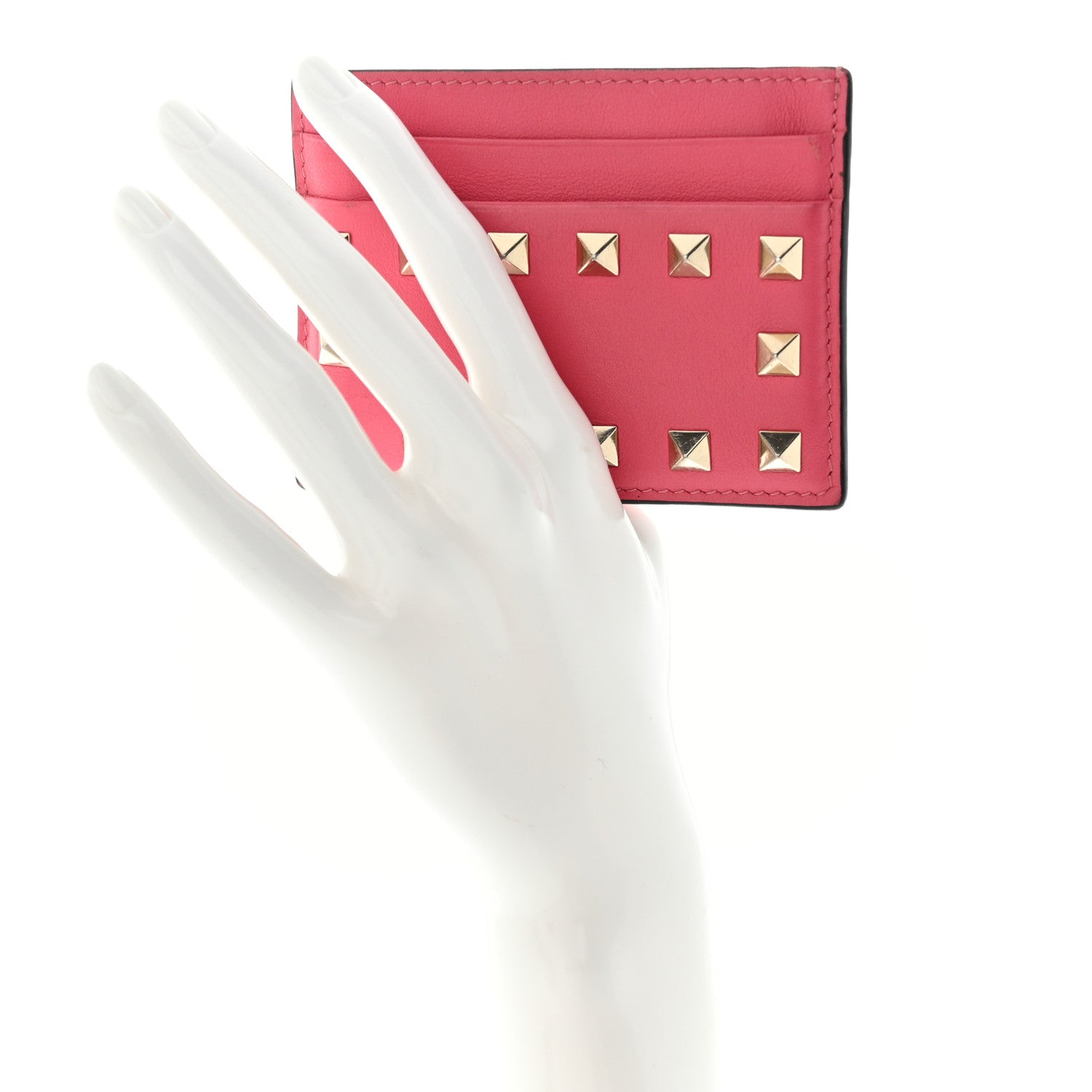 Valentino Garavani Vitello Rockstud Card Holder Shadow Pink 2 of 12