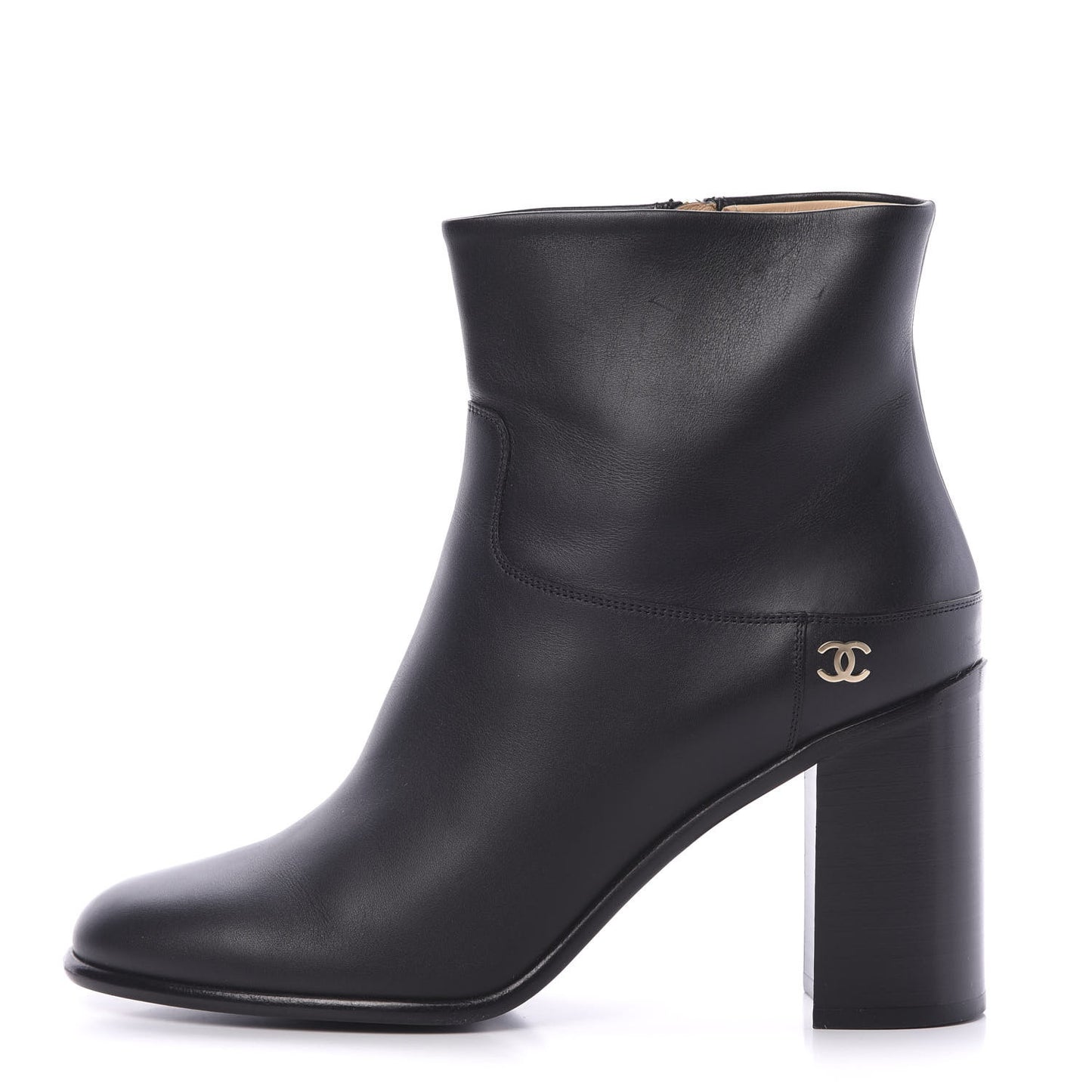 Calfskin CC Short Boots 40 Black