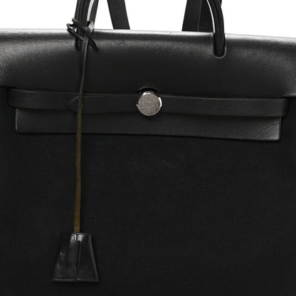 Hermes Toile Vache Calfskin Herbag 30 PM Backpack Black 8 of 10