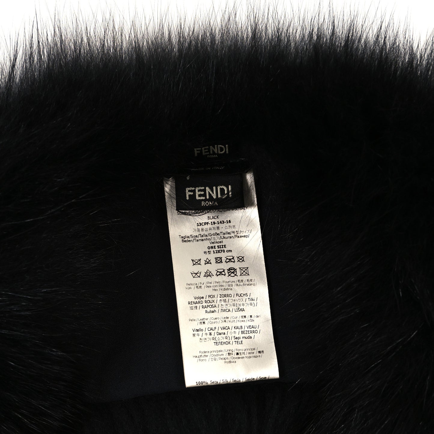 Fox Fur Belt Scarf Black