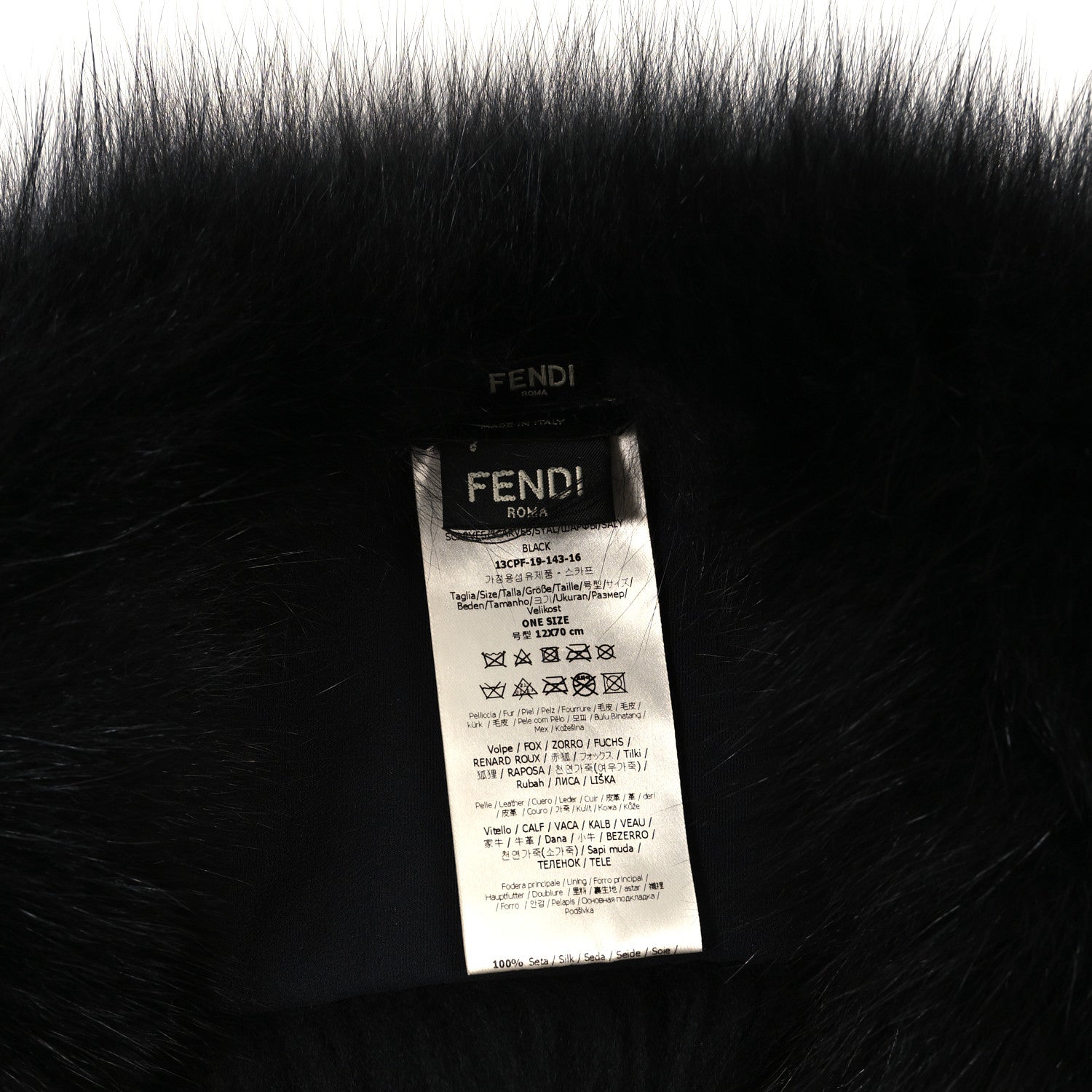Fendi Fox Fur Belt Scarf Black 3 of 3