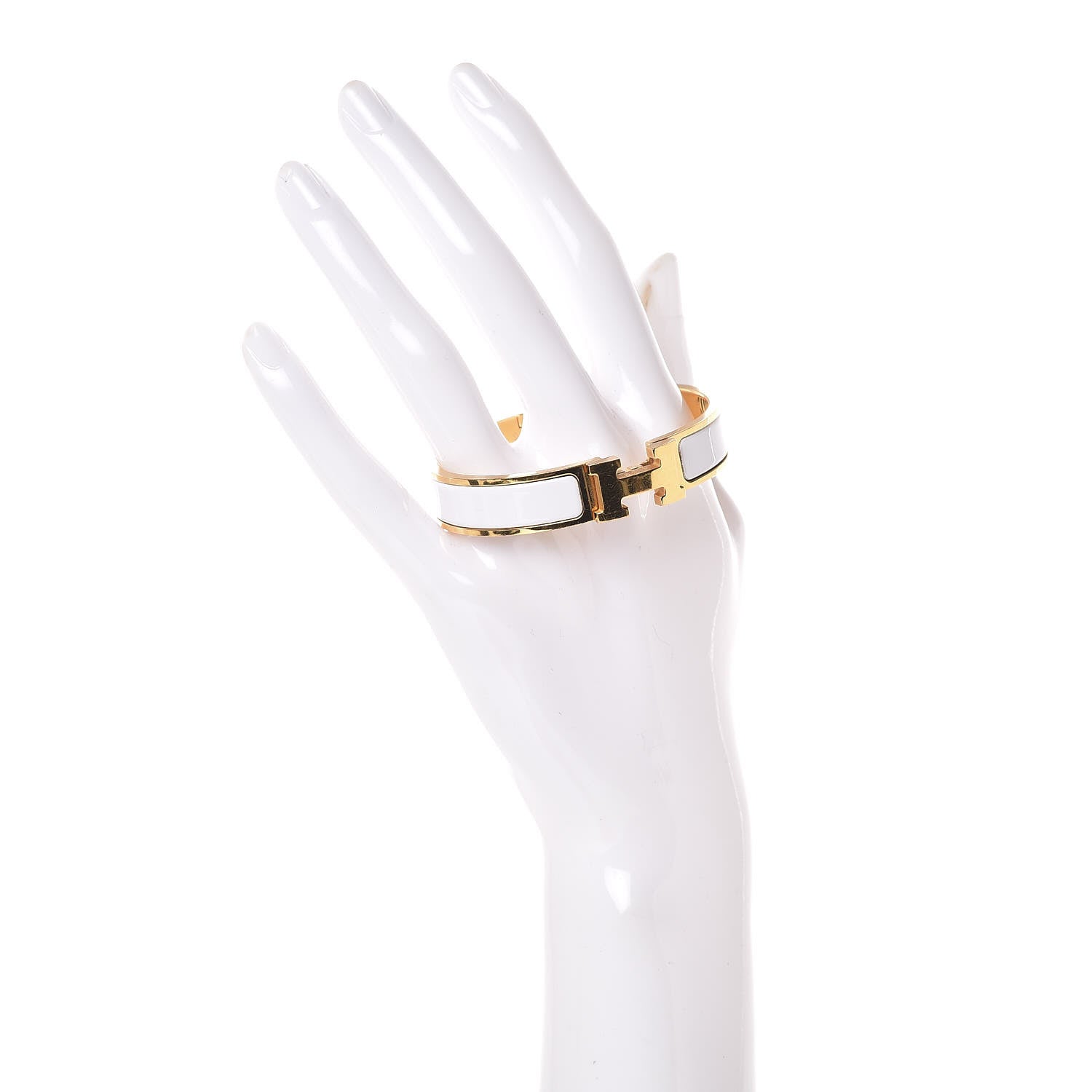 Hermes Enamel Narrow Clic Clac H Bracelet PM White 2 of 5