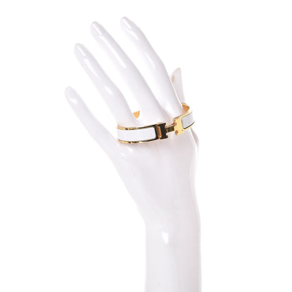 Hermes Enamel Narrow Clic Clac H Bracelet PM White 2 of 5