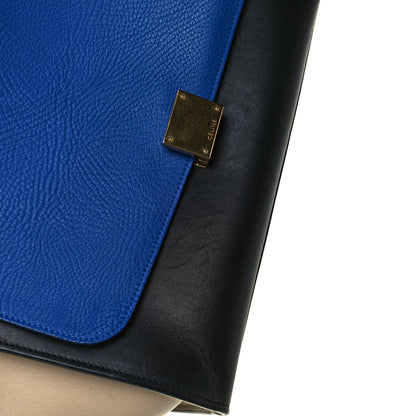 Celine Elephant Calfskin Mediuml Tri-color Trapeze Indigo 6 of 8