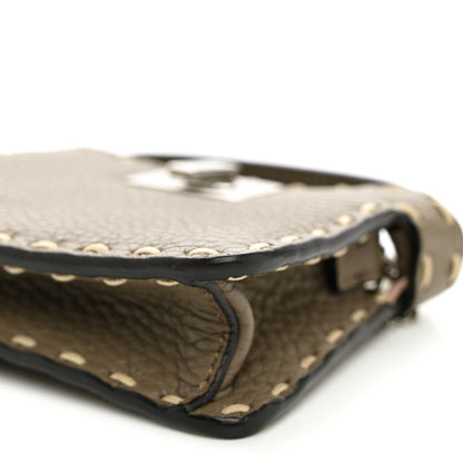 Fendi Vitello Stampa Granata Macro Stitchings Pico Peekaboo Charm Tartufo 9 of 9