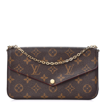 Louis Vuitton Monogram Pochette Felicie Chain Wallet Fuchsia 1 of 13