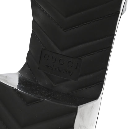 Gucci Rubber Gucci Logo Womens Platform 20/60mm Slide Sandals 37 Black 7 of 9