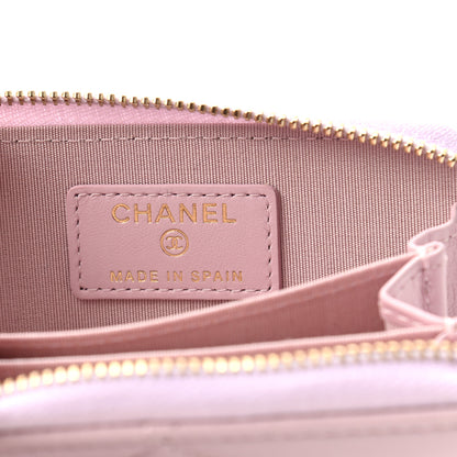 Chanel Lambskin Quilted Chanel 19 Zip Around Coin Purse Wallet Light Pink 6 of 7