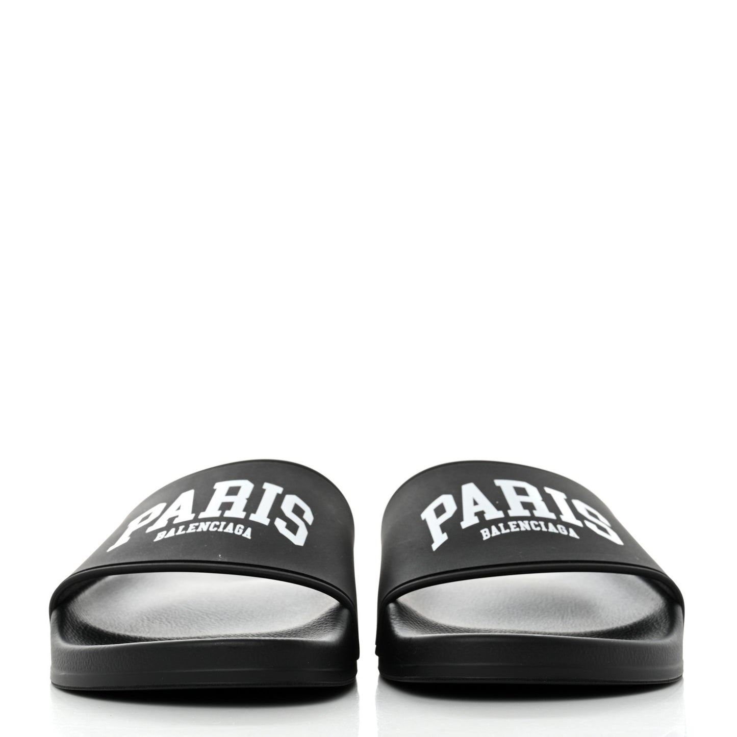Rubber Paris Logo Womens Slide Sandals 37 Black