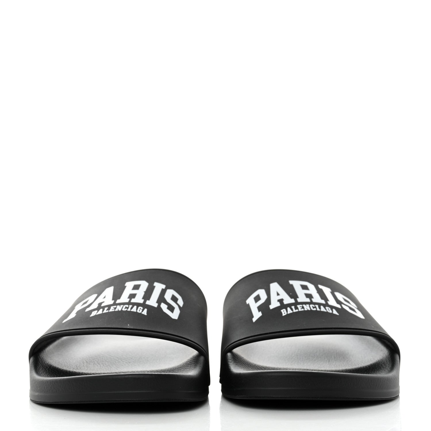 Balenciaga Rubber Paris Logo Womens Slide Sandals 37 Black 2 of 9