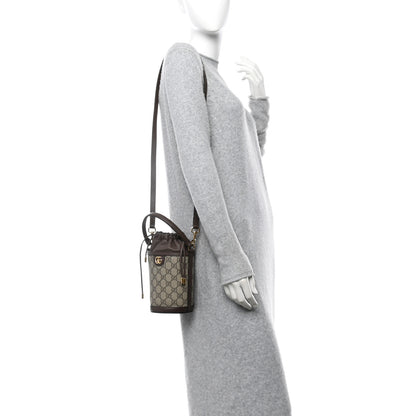 Gucci GG Supreme Monogram Ophidia Mini Bucket Bag Beige Ebony 2 of 10