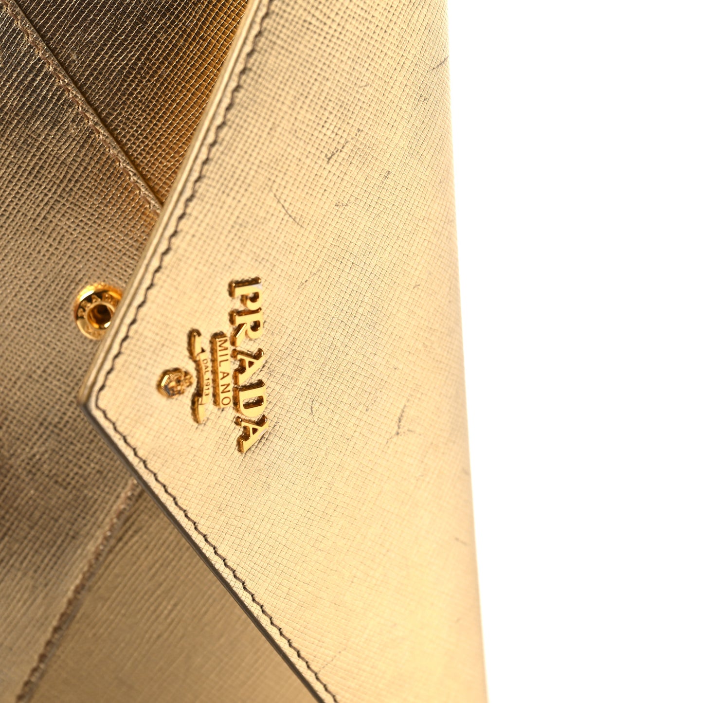 Saffiano Metal Envelope Wallet Platino