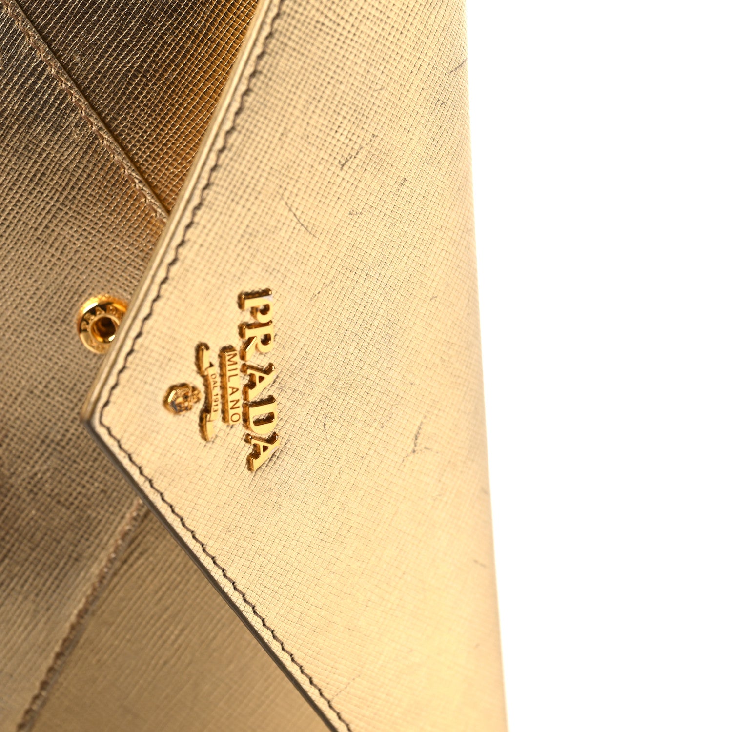 Prada Saffiano Metal Envelope Wallet Platino 8 of 10