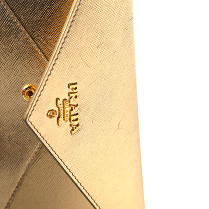 Prada Saffiano Metal Envelope Wallet Platino 8 of 10